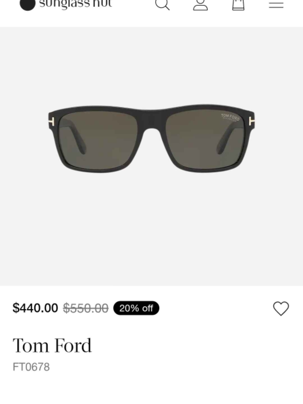 Tom Ford Black Sunglasses with Dark Lenses